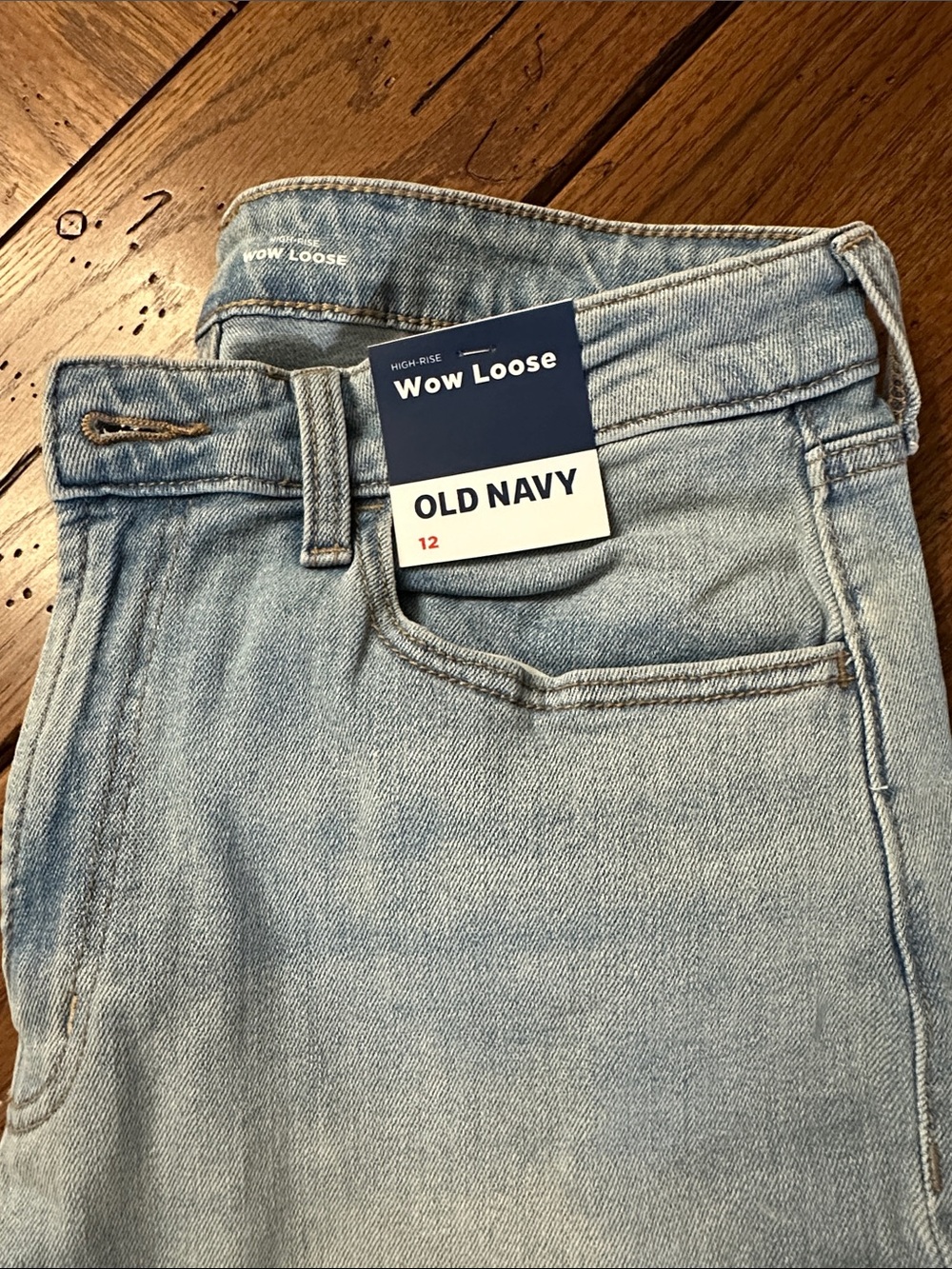 Old Navy Light Blue High-Rise Wow Loose Jeans- Womens Size 12